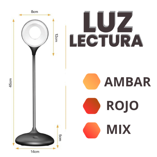 Lampa de lectura AURA (Luz cálida) USB-C