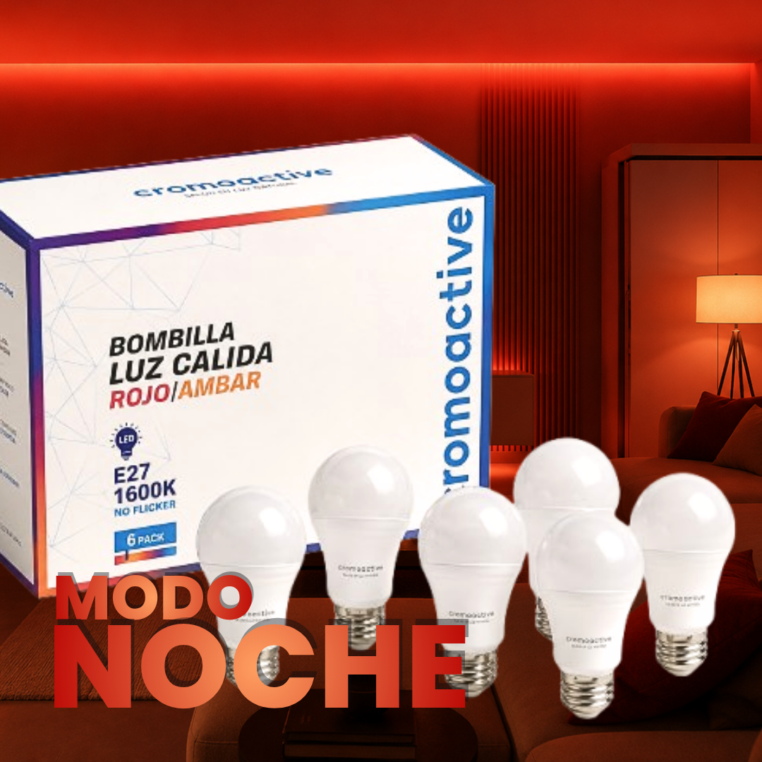 Pack 6 Bombillas Luz Roja | Modo Noche